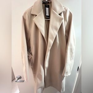 Belted Cream Wool Coat